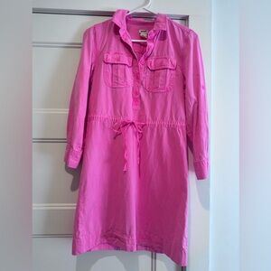 J. Crew pink neon shirt dress